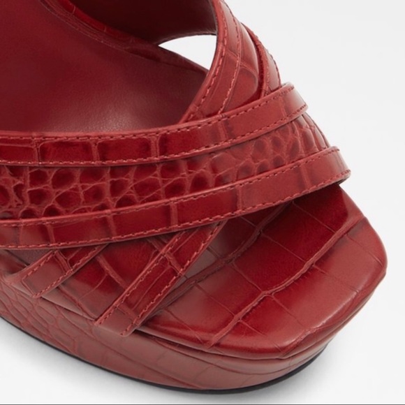 ALDO Dwaurith Red Platform Open Toe Heels - Picture 5 of 12